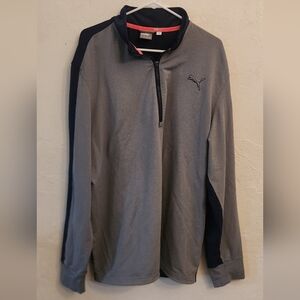 Puma Gray and Navy Quarter-Zip Pullover